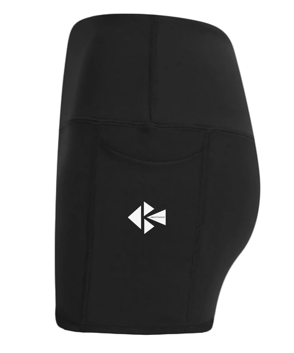 High-Waisted Shorts Pockets Squat-Proof