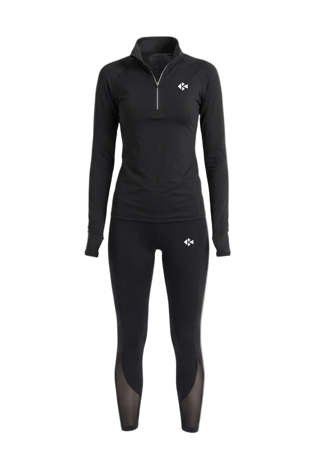 Performance Set Long-Sleeve ¼ -Zip Top + Silky Mesh Cooling Leggings